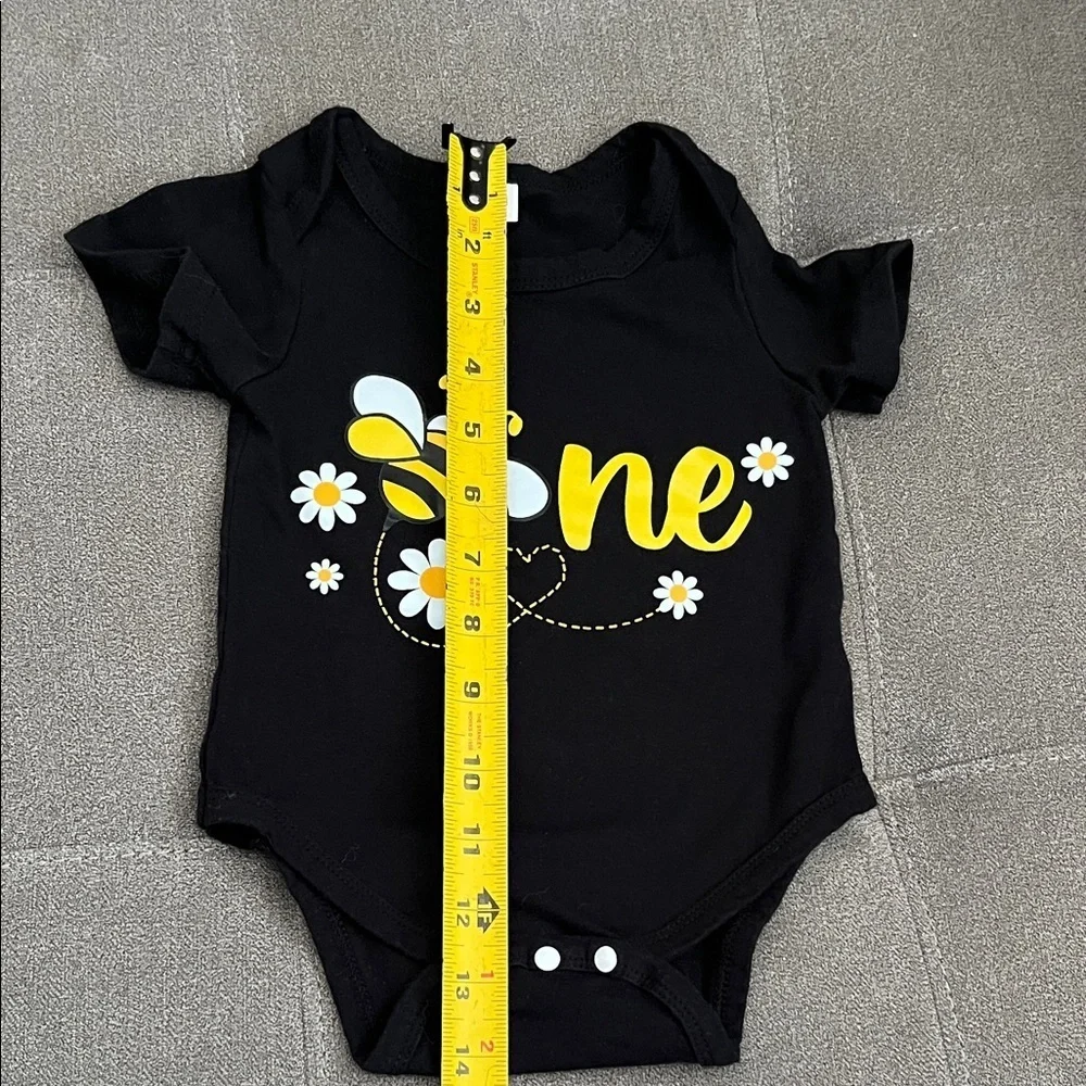 Black and Yellow Bee Themed Baby Outfit